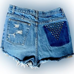 Paris Sport Club Jean Shorts Size 12 Studded back Distressed